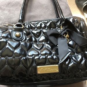 Black heart Betsey Johnson purse